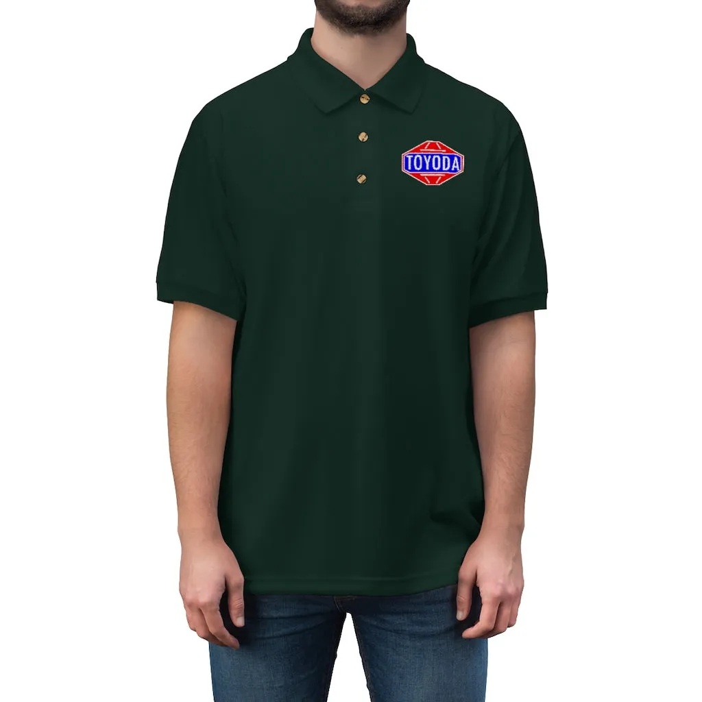 TOYODA Old School Embroidered Men's Jersey Polo Shirt