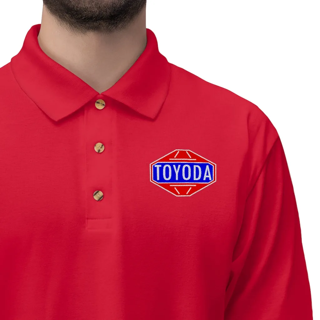 TOYODA Old School Embroidered Men's Jersey Polo Shirt