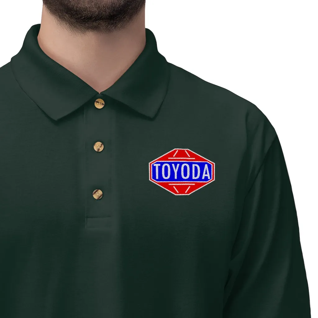 TOYODA Old School Embroidered Men's Jersey Polo Shirt