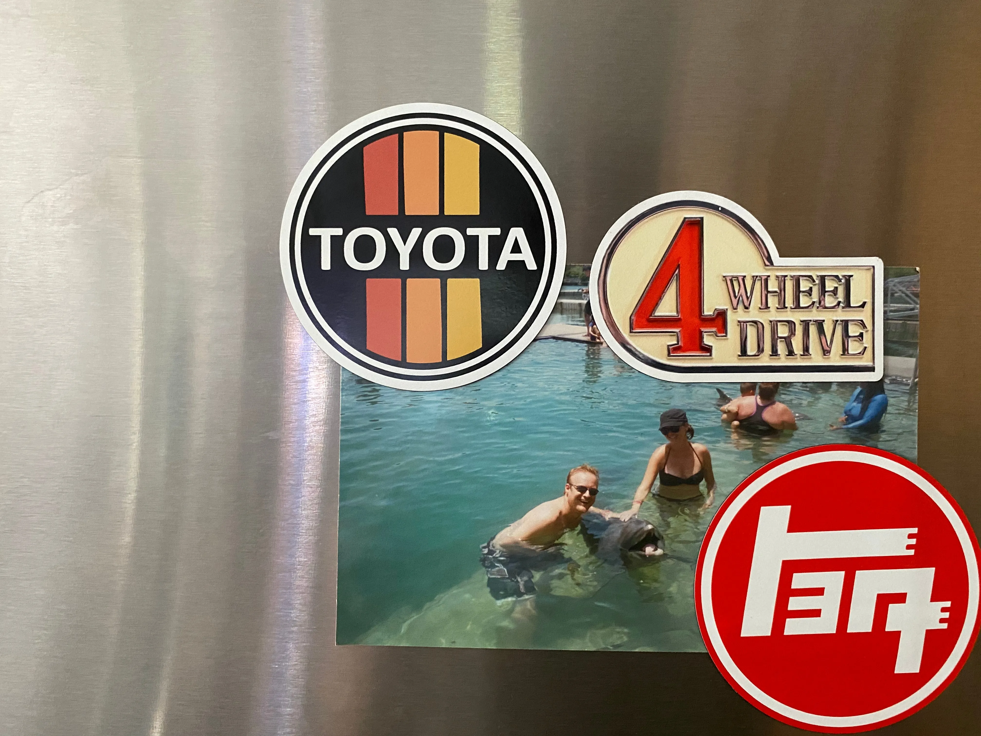 Toyota Old School Logo 3 Stripe Refrigerator Magnet 3