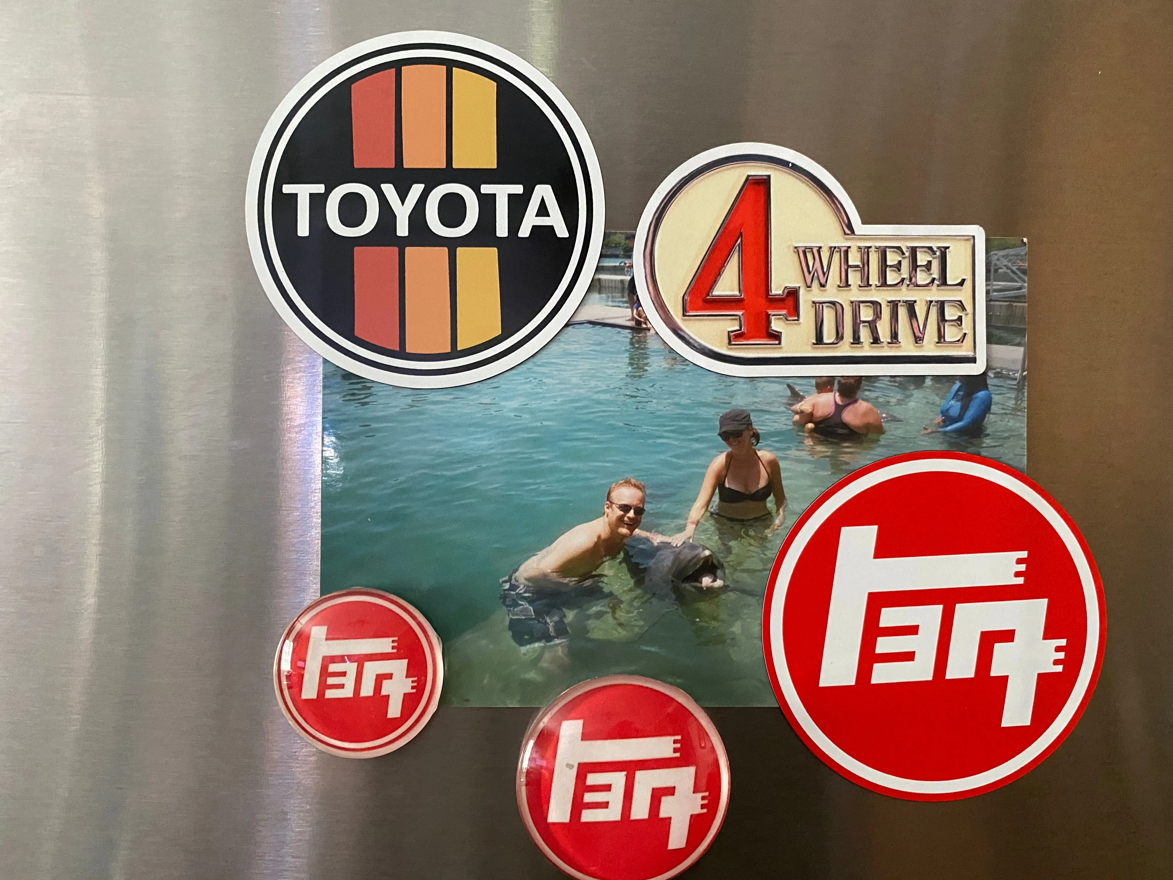 Toyota Old School Logo 3 Stripe Refrigerator Magnet 3