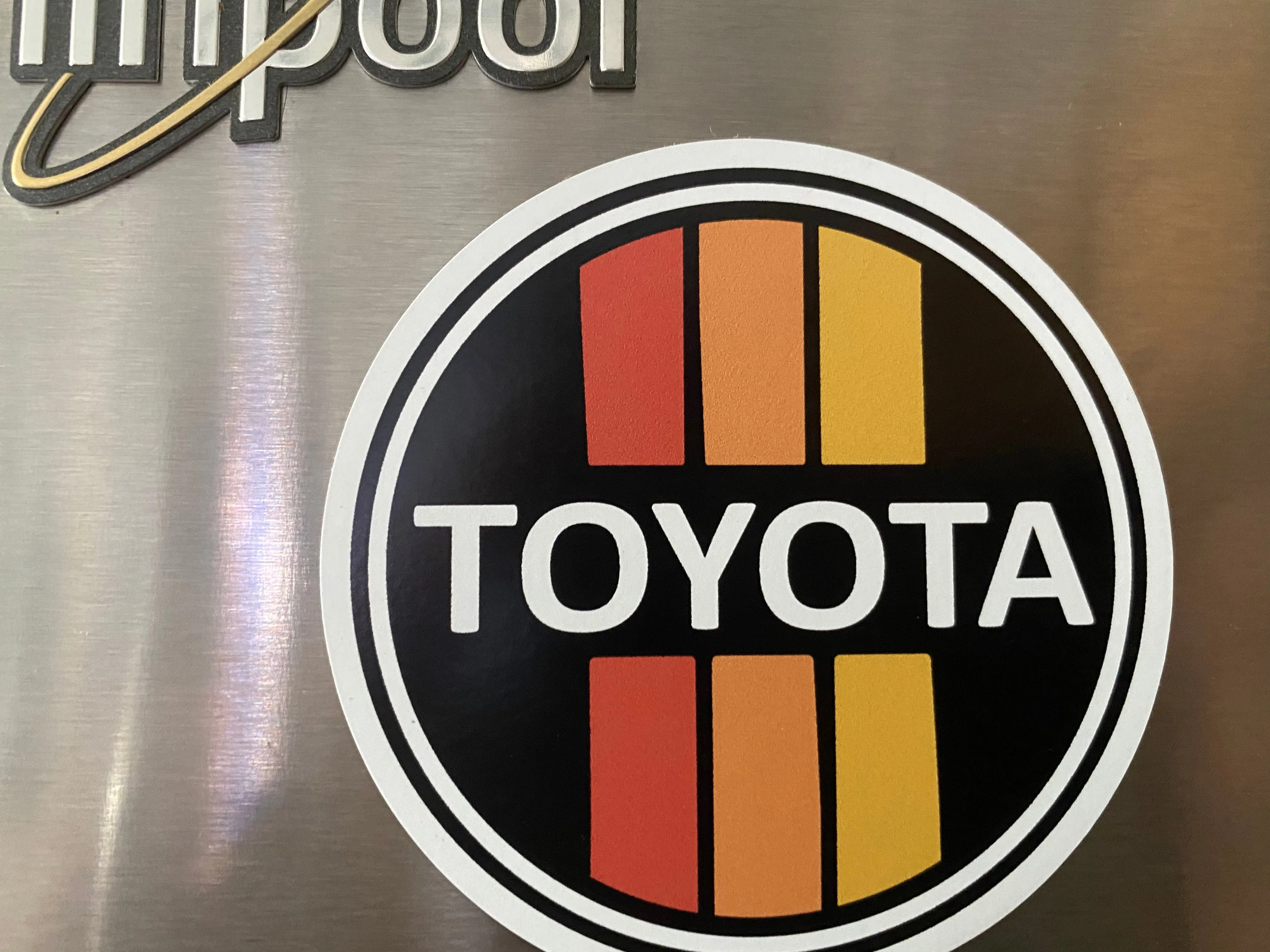 Toyota Old School Logo 3 Stripe Refrigerator Magnet 3