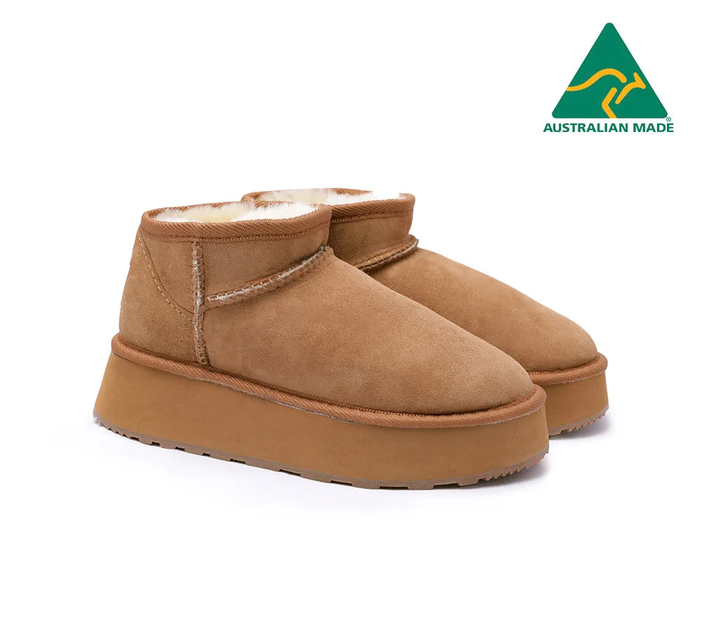 Urban UGG® Australian Made Sheepskin Wool Ankle Boots Ultra Mini Platform