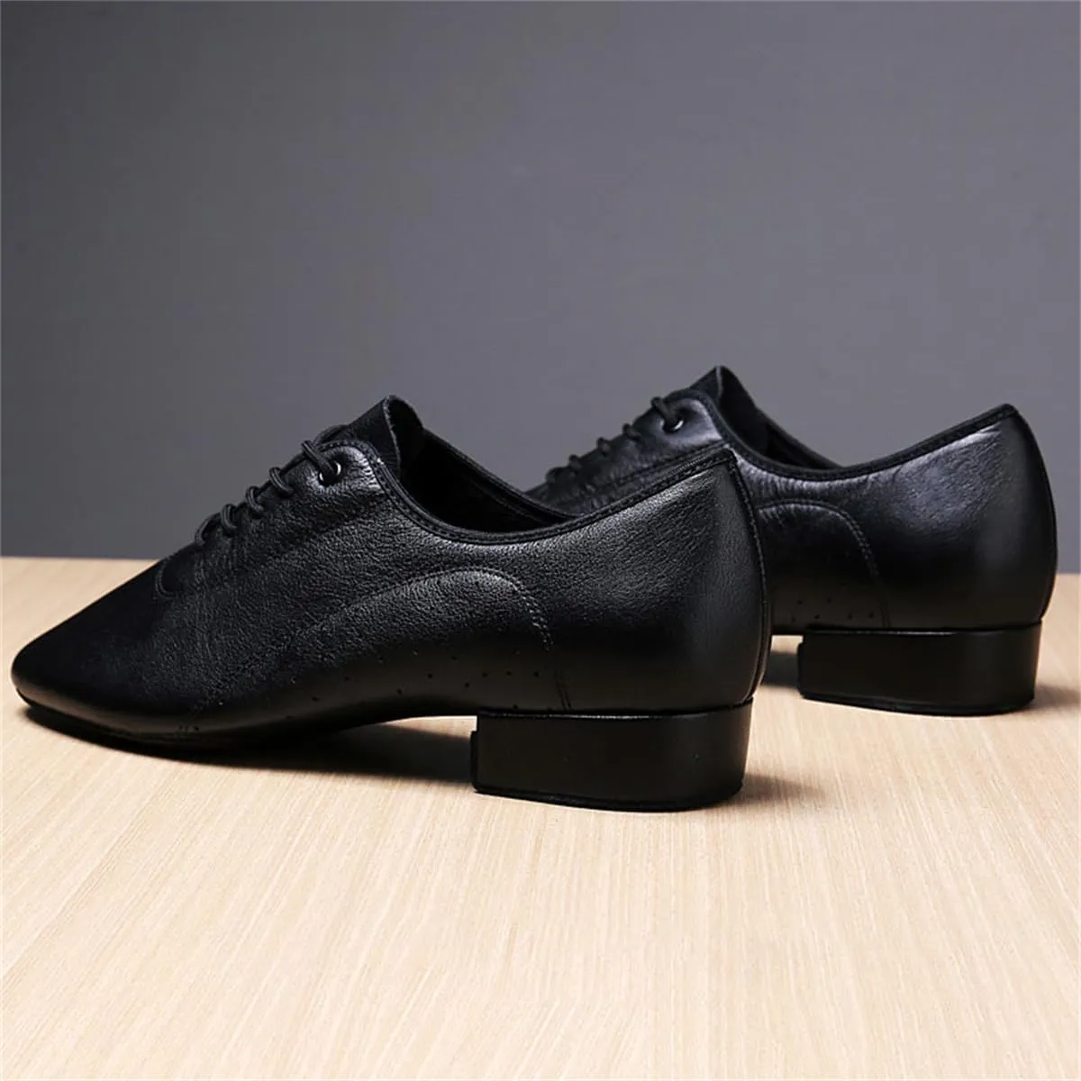 VEACAM Latin Jazz Dance Shoes for Men, Closed Toe Ballroom Dance Sneaker Practice Synthetic Leather Ballroom Dancing Trainers
