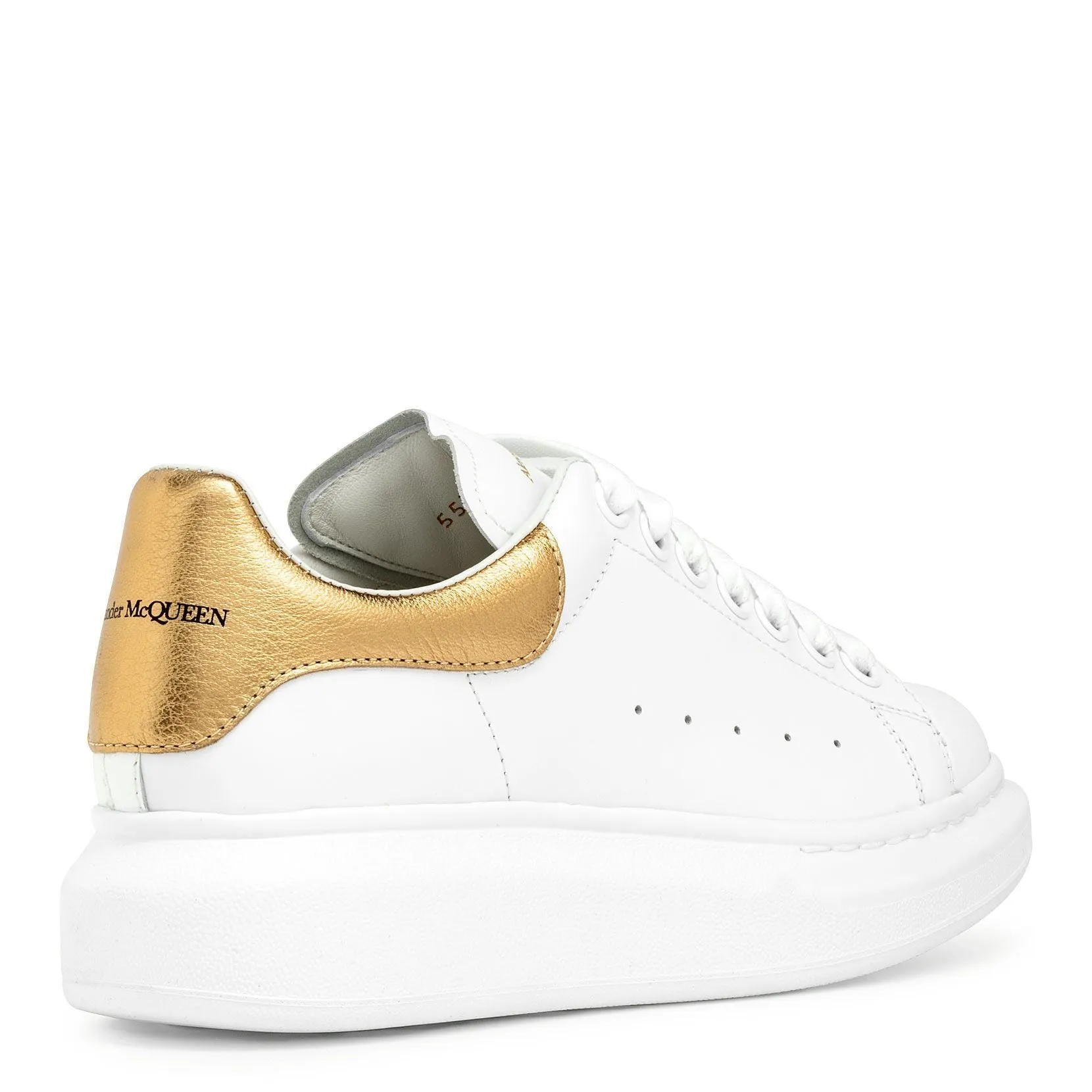 White and gold classic sneakers