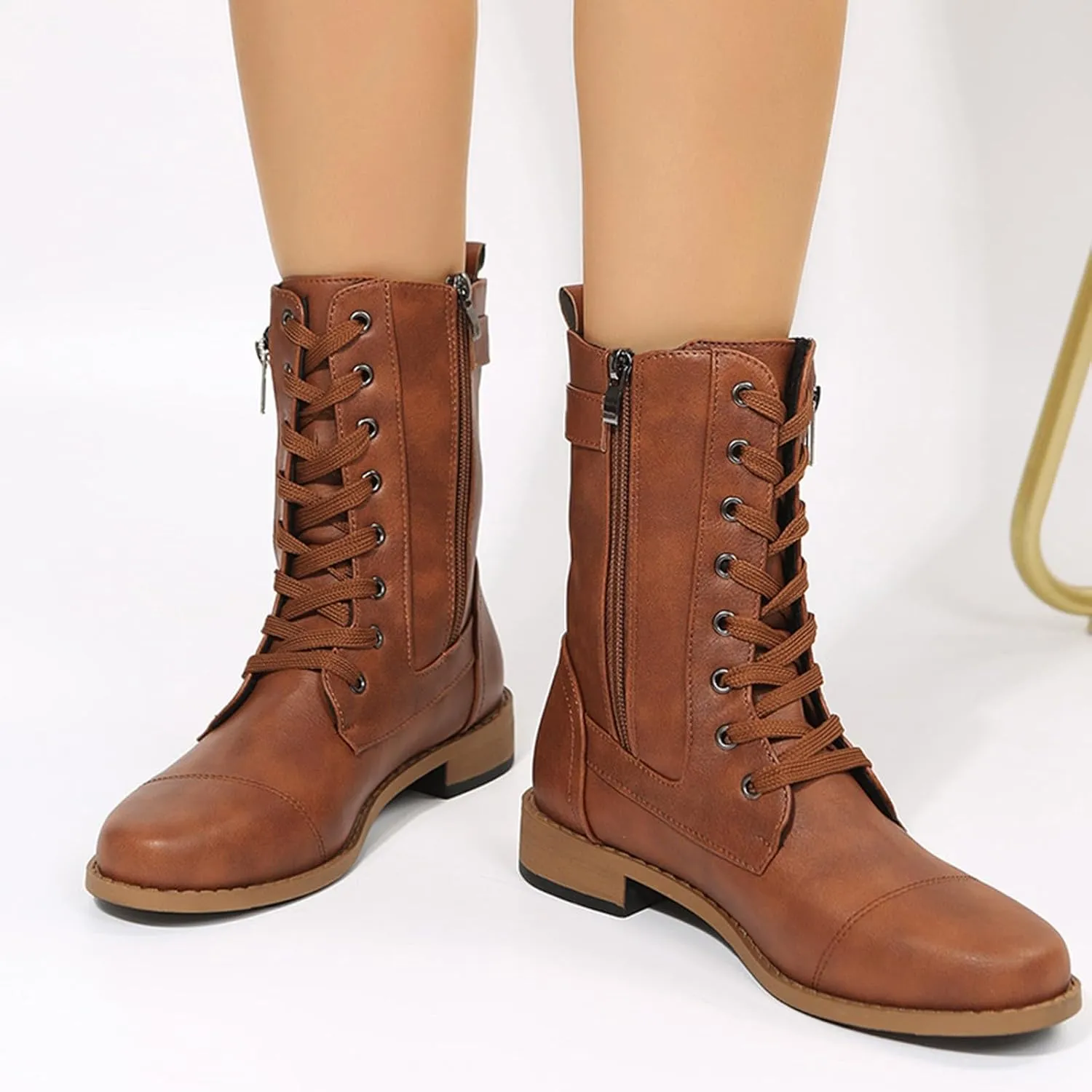 Women's Ankle Boots & Booties Women's Booties and Ankle Boot Black Womens Cowboy Boots Womens Bootie Round Toe Non Slip Slip On Closed Pointed Toe Low Block Heel Zip Up