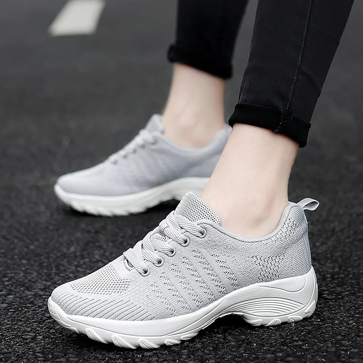 Womens Athletic Walking Shoes Women's Running Tennis Shoes Comfortable Non Slip Breathable Workout Sports Sneakers