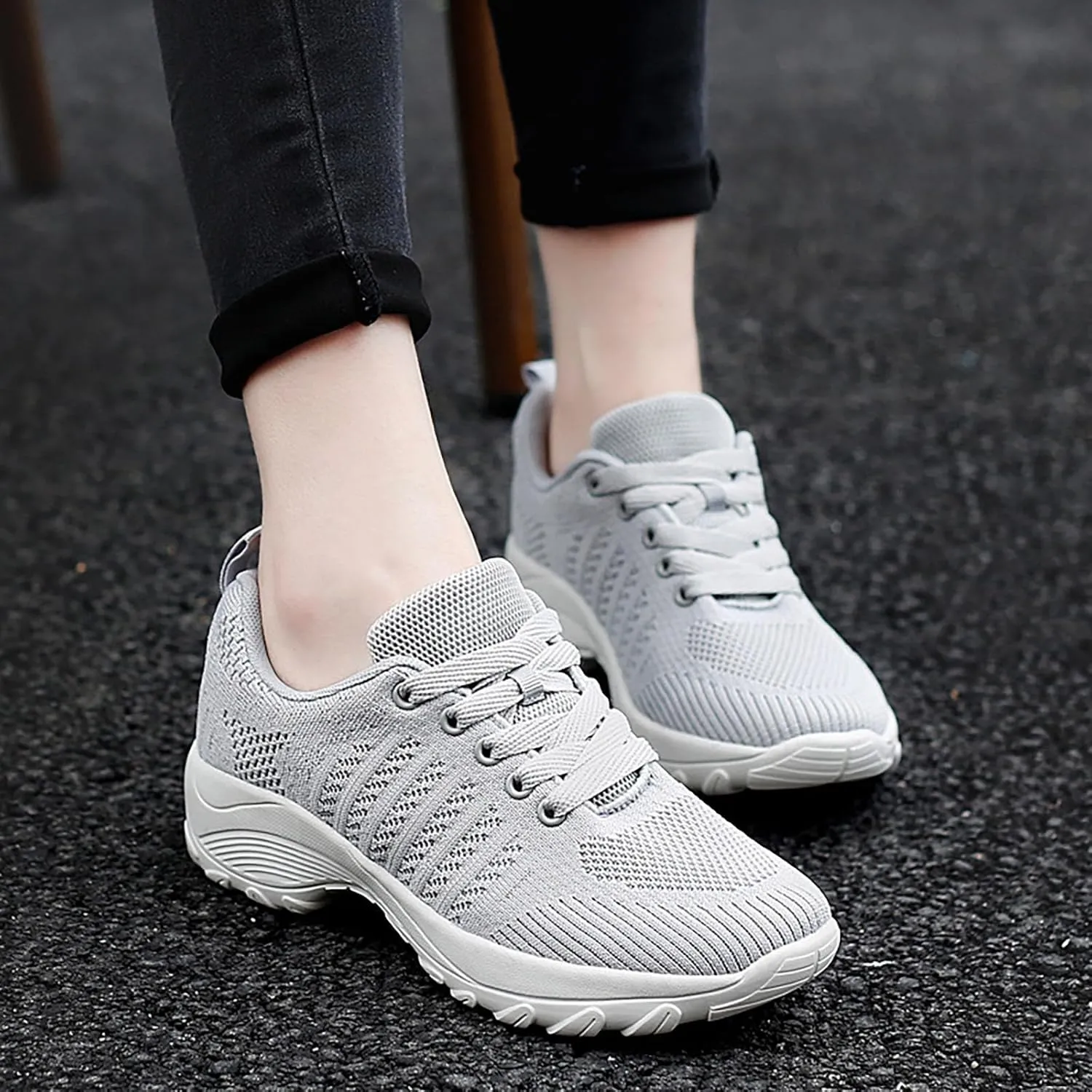 Womens Athletic Walking Shoes Women's Running Tennis Shoes Comfortable Non Slip Breathable Workout Sports Sneakers