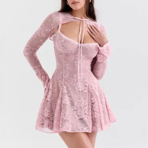 Women’s Lace Two-Piece - Suspender Skirt