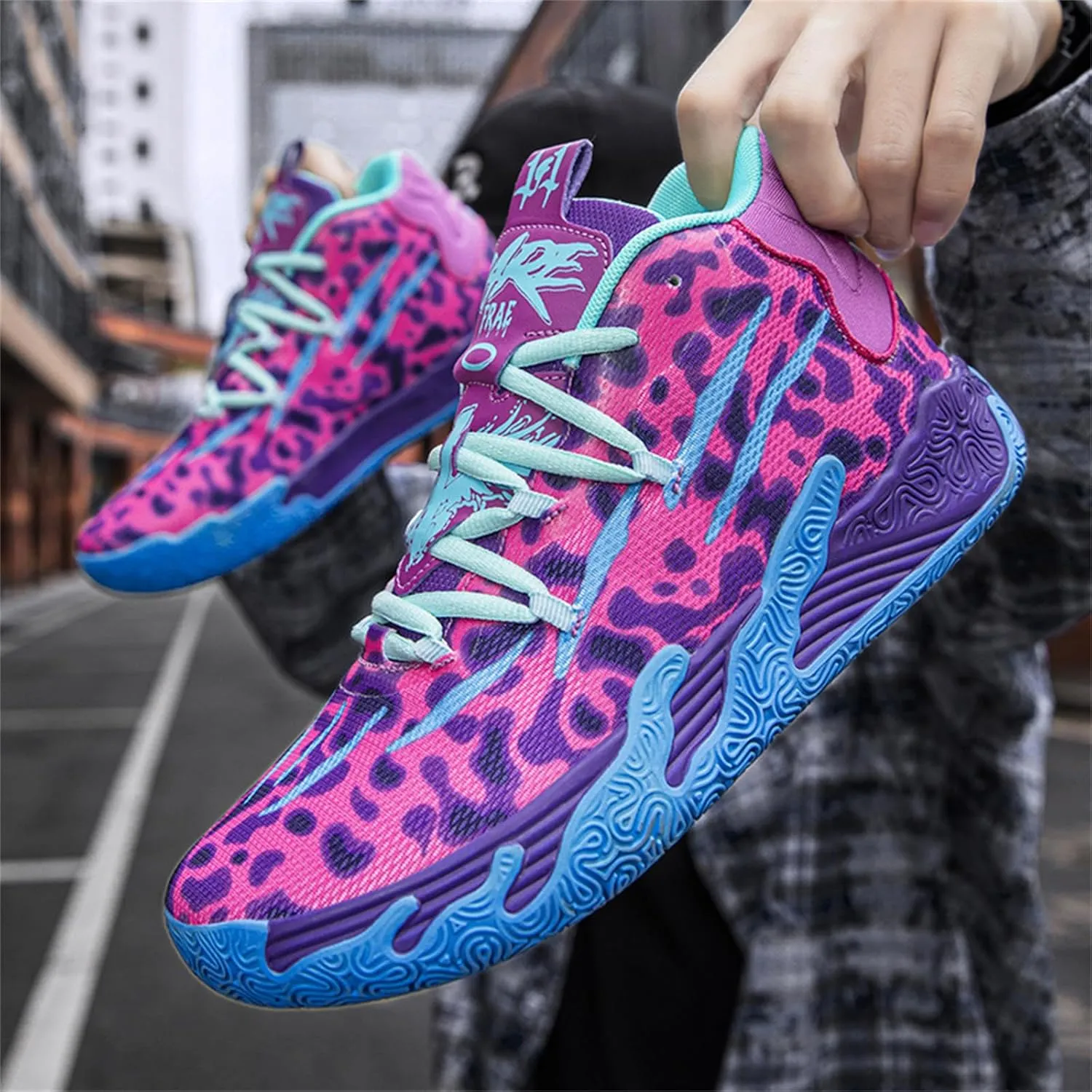 Womens Lightweight Lace Up High Top Fashion Basketball Shoes Soft Non-Slip Running Tennis Volleyball Sneakers Classic Sports Shoes