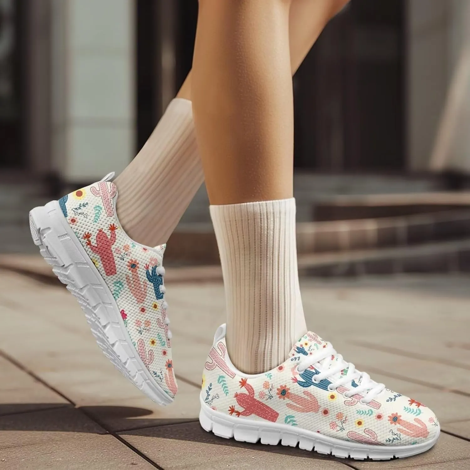 Women's Lightweight Running Shoes Breathable Tennis Shoes Non-Slip Workout Sneakers Fashion Athletic Trainers for Daily Gym Work Travel US Size5-12