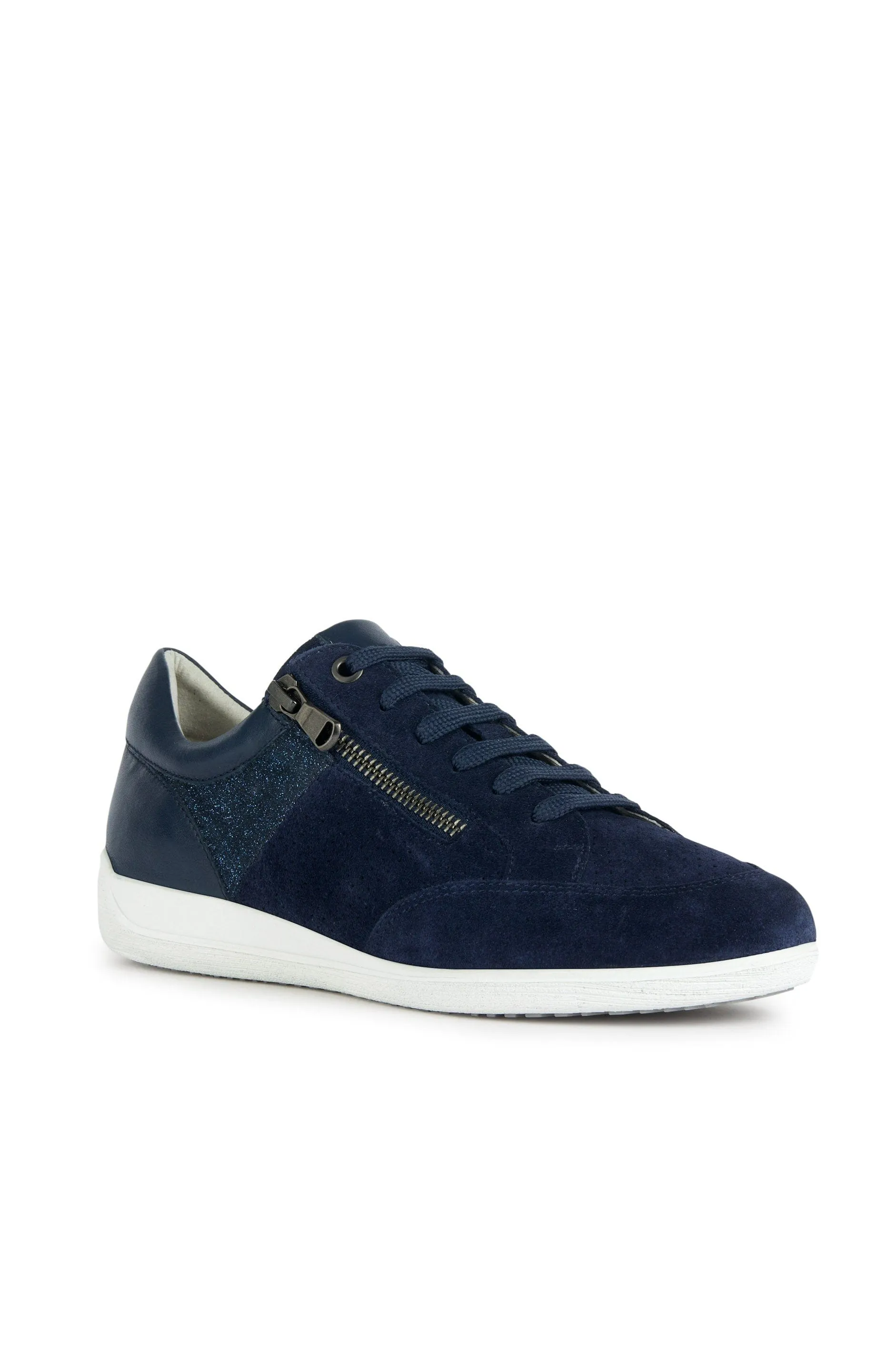 Womens Myria Leather Lace up Trainers - Navy