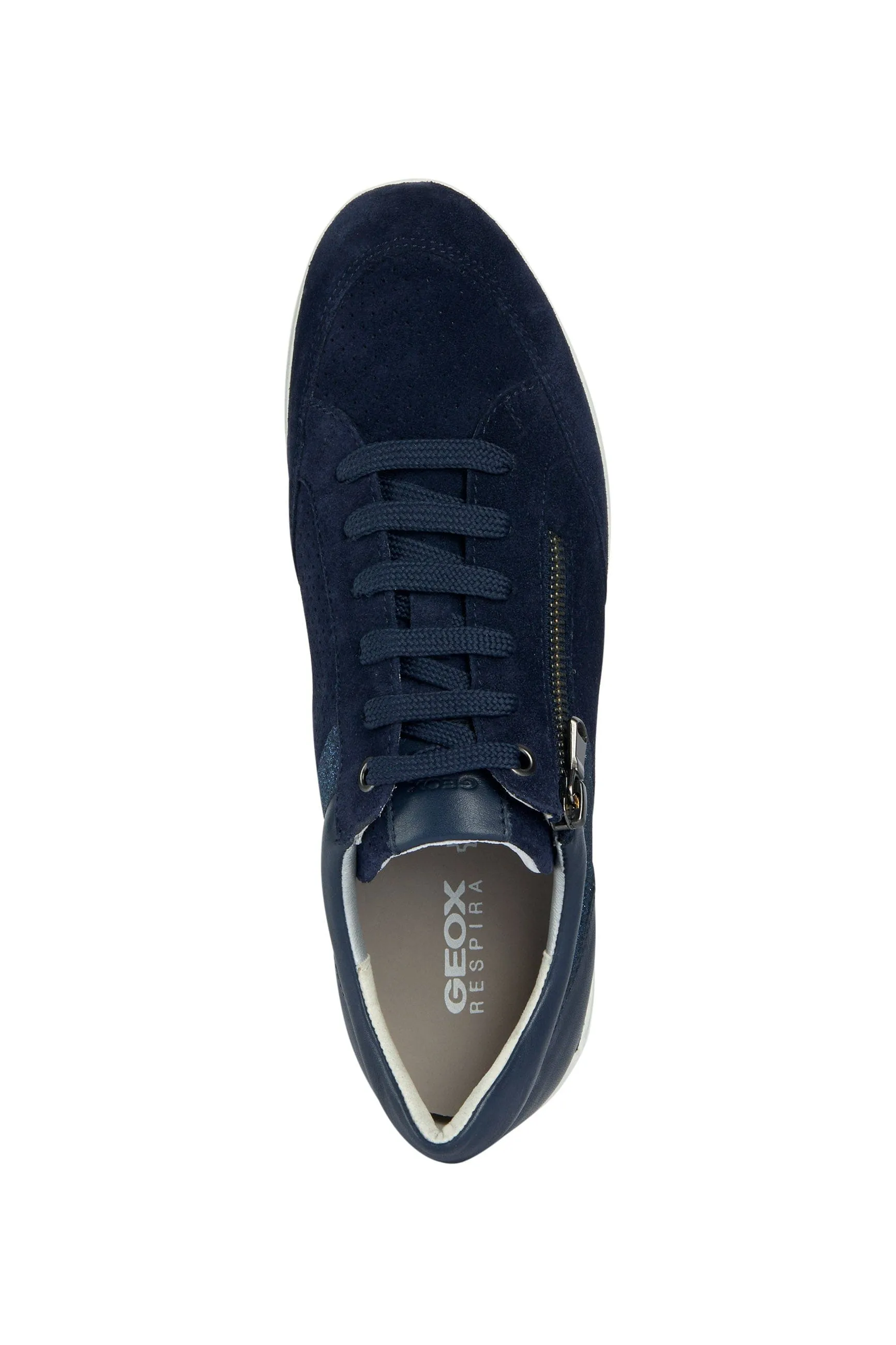 Womens Myria Leather Lace up Trainers - Navy