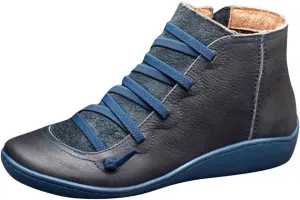Womens Snow Boots Ankle Cowboy Booties Wide Width Womens Low Boots Ankle Steel Toe Shoes for Women Lightweight Breathable Pointed Toe Mid Heel Slip On