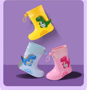 yamerbo Toddler Kids Rain Boots with an Elastic Boot Collar, Waterproof Cartoon Animals Rain Boots for Girls and Boys, Cute Non Slip Rubber Rain shoes-Pink