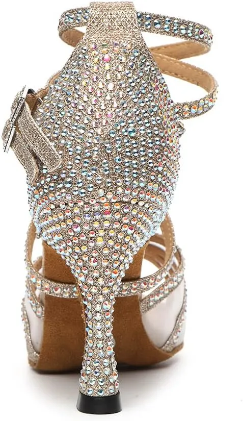 YKXLM Ballroom Dance Shoes Professional for Women Latin Salsa Practice Dance Shoes