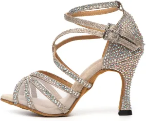 YKXLM Ballroom Dance Shoes Professional for Women Latin Salsa Practice Dance Shoes