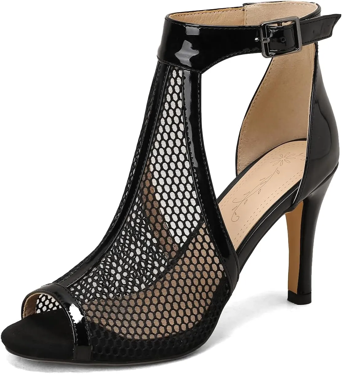 YKXLM Latin Dance Shoes for Women Ballroom Salsa Tango Professional Performance Practice Ankle Open Toe Dancing Shoes